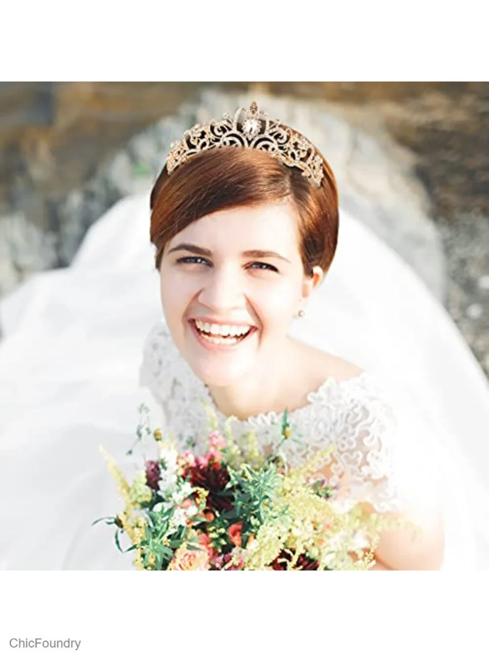 Crystal Tiara Crown for Women Girls Princess Elegant Headpiece with Combs